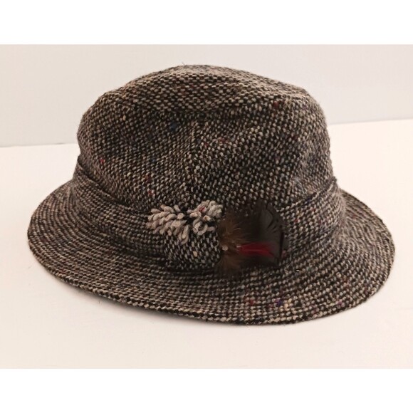 Hanna Hats Ireland Handcrafted Brown Tweed New Wool Walking Hat Mens M - Picture 1 of 12